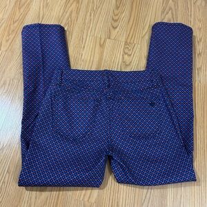 Tory Burch Blue Jeans with Red Micro-Pattern